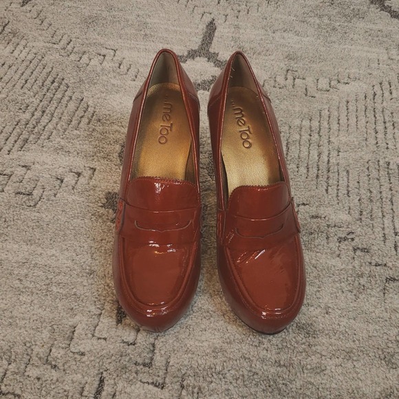 MeToo women's Deep Red Platform Block Heels size 7M - Picture 3 of 11